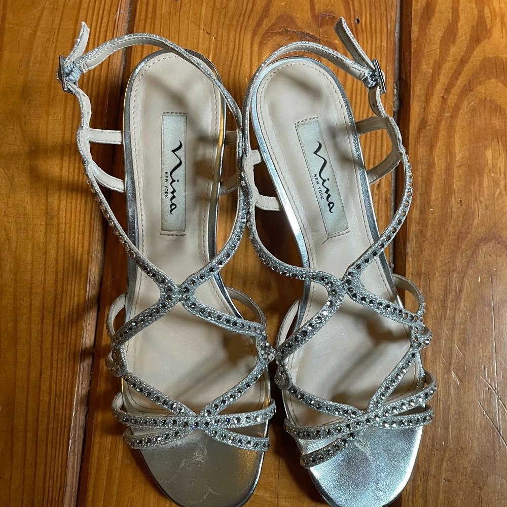 Nina Silver Glitter Sandals